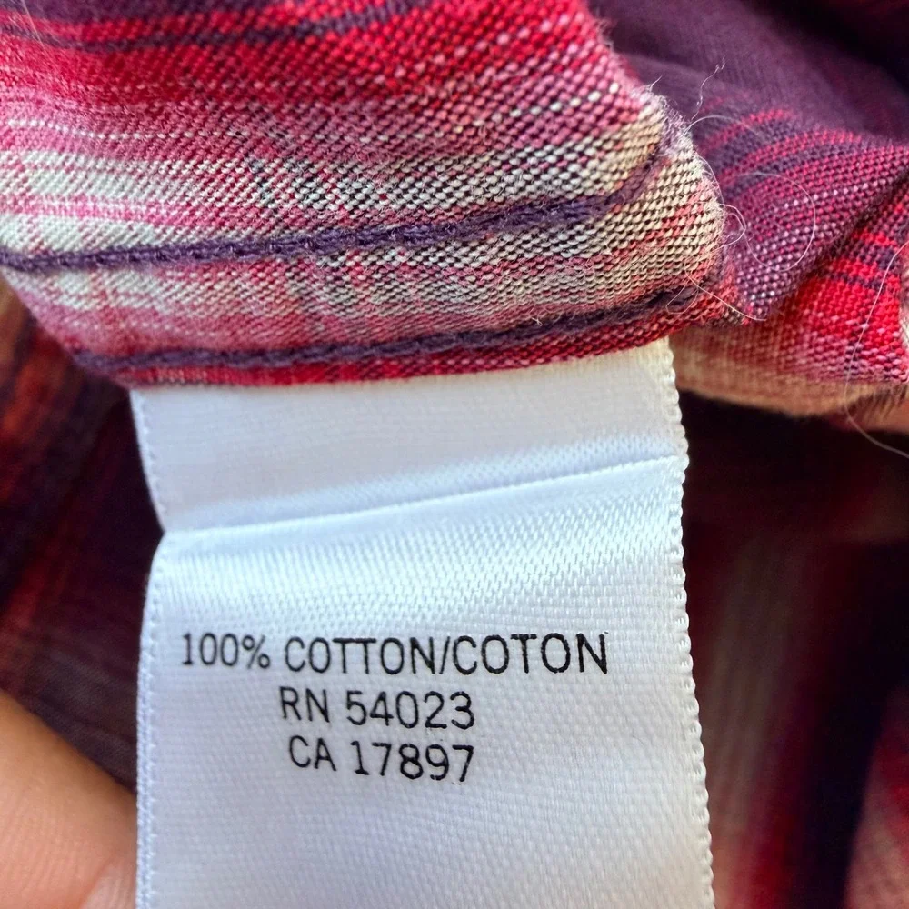 Banana Republic Men's XL Alex Red Plaid Soft Wash Cotton Button Down Shirt Y2K‎